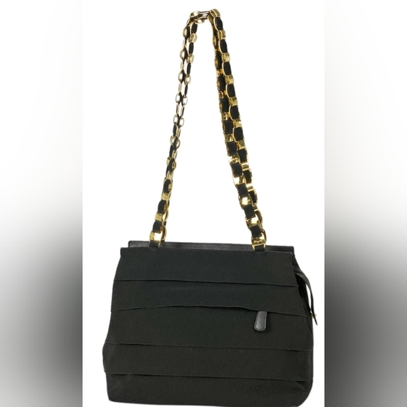 Salvatore Ferragamo Black Bag with Gold Chain Strap